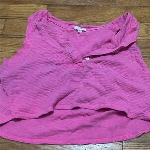 Aerie Pink Textured Crop Top